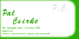 pal csirke business card